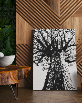 Quiver tree canvas print black and white