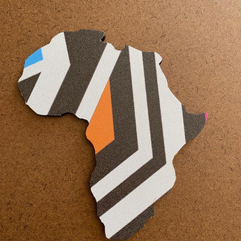 Africa Map Handmade Coasters Orange