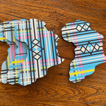 Africa Map Handmade Coasters Blue