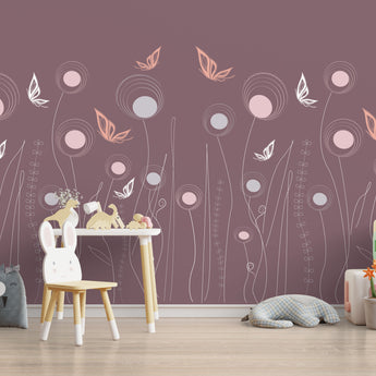 Long Stem Flowers Kids Wallpaper