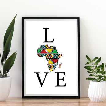 Framed Canvas Print Love Africa Zulu