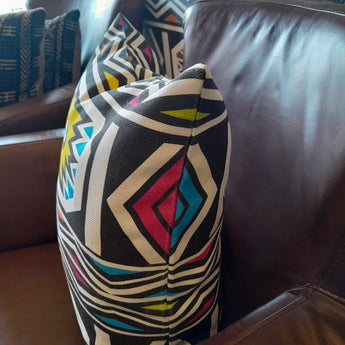 MoTSO DeSIGNED African Print Ndebele Inspired Cushions Pink, Yellow, Black